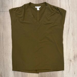 Athleta V-Neck Olive Muscle Tee
